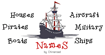 Boat, Ships, Military, Communications, Houses, Cars, Pirates Names