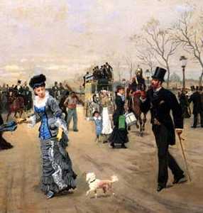 Beautiful reproduction print on canvas titled L'esplanade des invalides et promenade originally by Leon Voirin