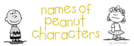 List of NAMES OF PEANUTS CHARACTERS